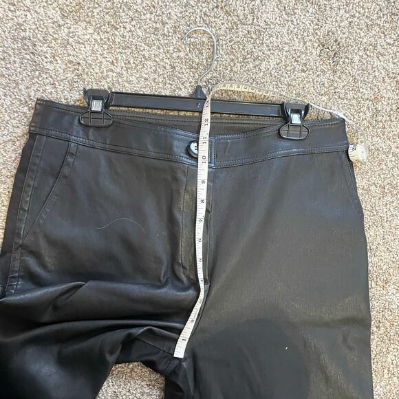 Yigal Azrouel Black Mix Medium Leather Canvas Pants Size 4 - Picture 8 of 9